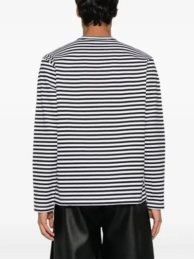 Junya Watanabe Long-sleeved Striped Cotton T-shirt