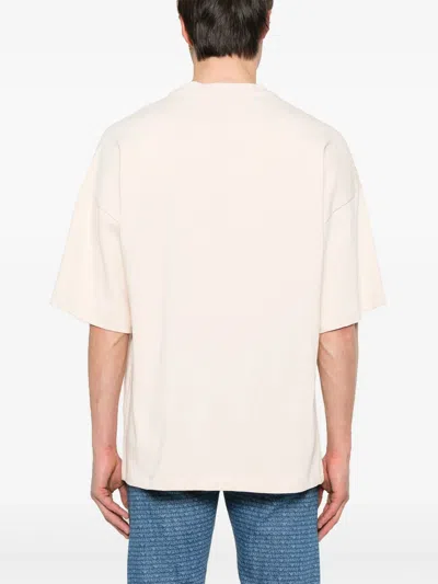 Emporio Armani Logo-embroidered T-shirt In Neutral