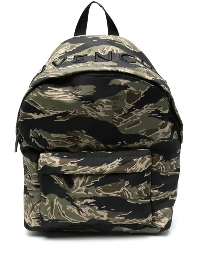 Givenchy Essential U Backpack In Nylon With Camo Print In Multi