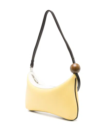 Jacquemus 'le Grand Bisou Perle' Yellow Shoulder Bag With Adjustable Shoulder Strap And Front Logo