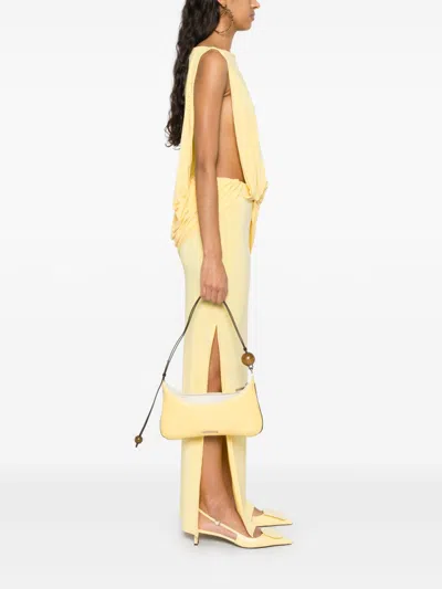 Jacquemus 'le Grand Bisou Perle' Yellow Shoulder Bag With Adjustable Shoulder Strap And Front Logo