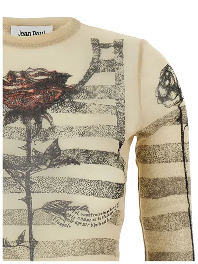 Jean Paul Gaultier Tattoo Mariniere Mesh Long-sleeve Top
