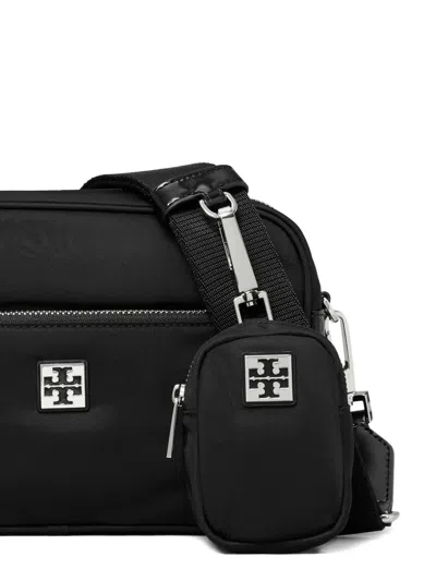 Tory Burch Virginia Logo Plaque Crossbody Bag In Black