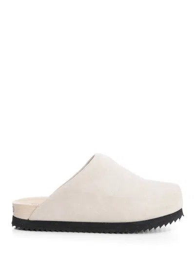 Wud Suede Clogs Sandals Beige