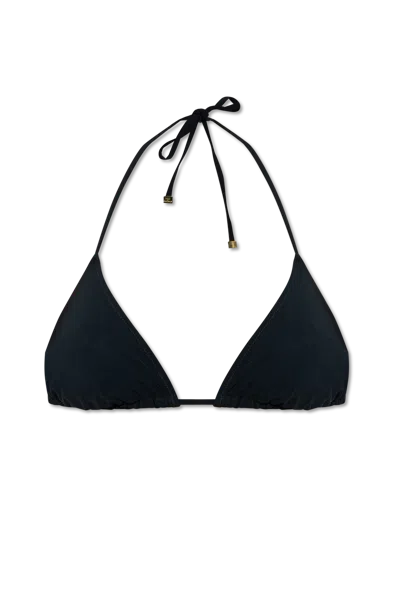 Dolce & Gabbana Halterneck Bikini Top In Black