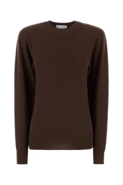 Stella Mccartney Crew Neck Cashmere Blend Sweater In Brown