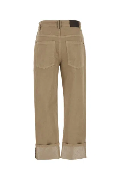 Brunello Cucinelli Dyed Finish Trousers With Pockets And Cuffs