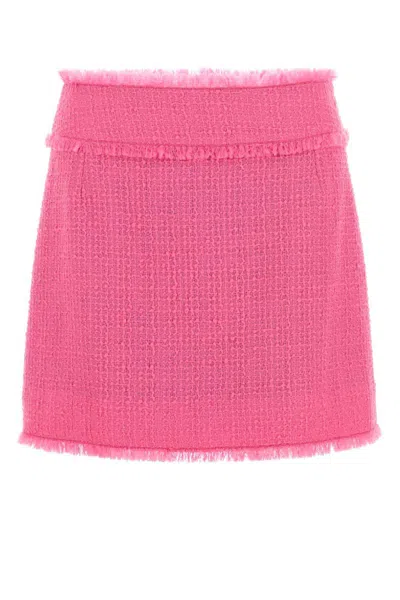 Dolce & Gabbana Women Fuchsia Tweed Mini Skirt