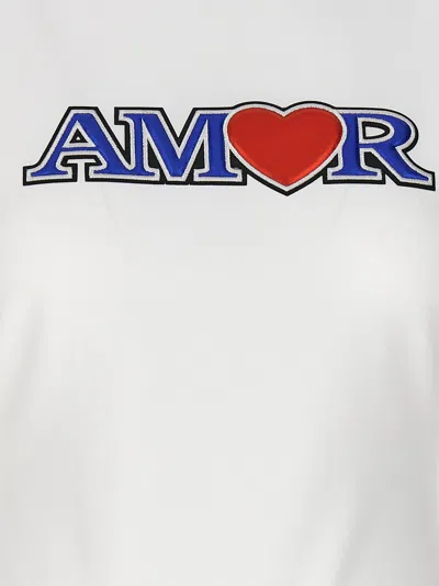 Vetements Love Crew Neck Embroidered Graphic Print T-shirt In White
