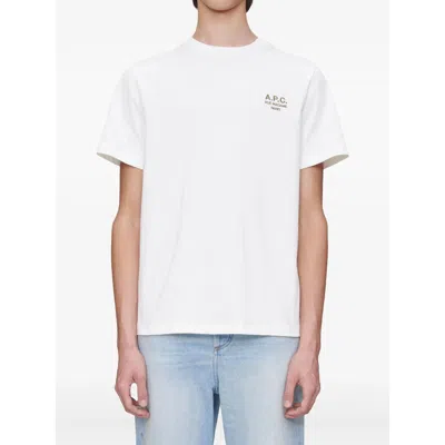 Apc A.p.c. A.p.c. White T-shirt With Embroidered Logo