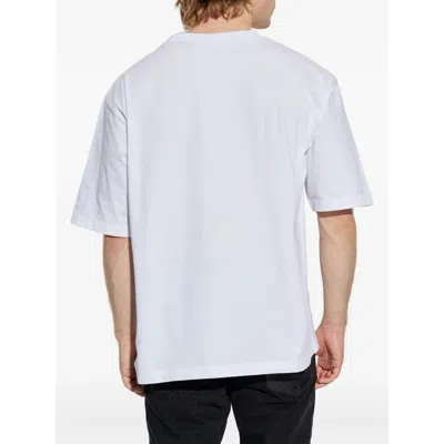 Dsquared2 Loose Fit White Cotton Jersey T-shirt With Vintage-effect Logo In White