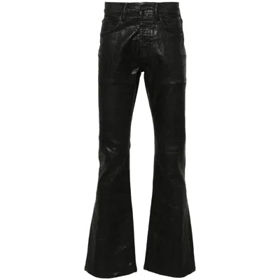Purple Brand Coated-finish Bootcut Jeans In Black