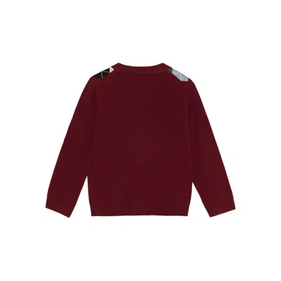 Ganni Womens Tawny Port Rhombus-print Round-neck Wool And Cashmere Cardigan Xl