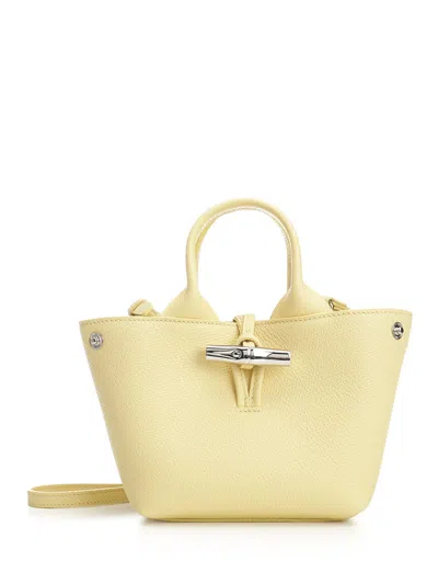 Shop Longchamp Paris Le Roseau Xs Handbags Yellow