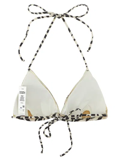 Mc2 Saint Barth Zebra-print Triangle Bikini Top