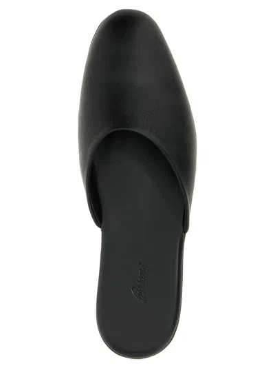 Brioni Leather Almond-toe Mules