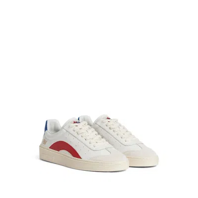 Dsquared2 Low-top Leather Sneakers Rubber Sole In Multi