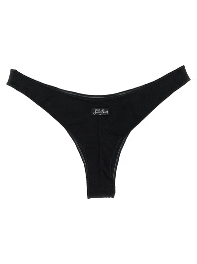 Mc2 Saint Barth Woman Black Crinkle Cheeky Swim Briefs Naomi