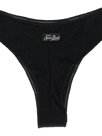Mc2 Saint Barth Woman Black Crinkle Cheeky Swim Briefs Naomi