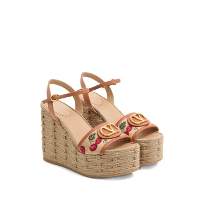 Valentino Natural Logo Wedges