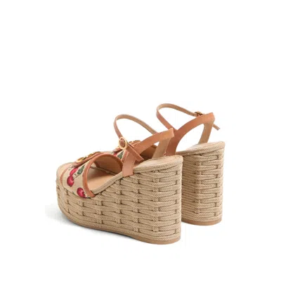 Valentino Natural Logo Wedges