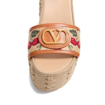 Valentino Natural Logo Wedges