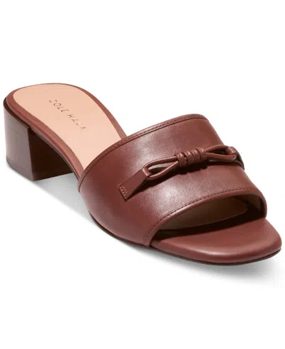 Cole Haan Cailyn Bow Mule Leather Sandal In Brown
