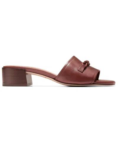Cole Haan Cailyn Bow Mule Leather Sandal In Brown
