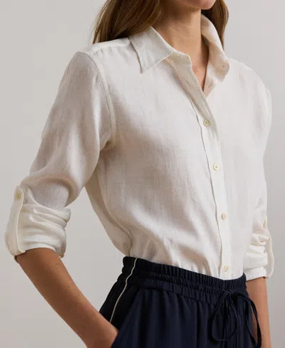 Ralph Lauren Petite 100% Linen Relaxed-fit Shirt