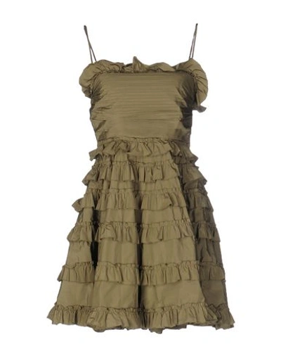 Red Valentino Short Dress In Military Green