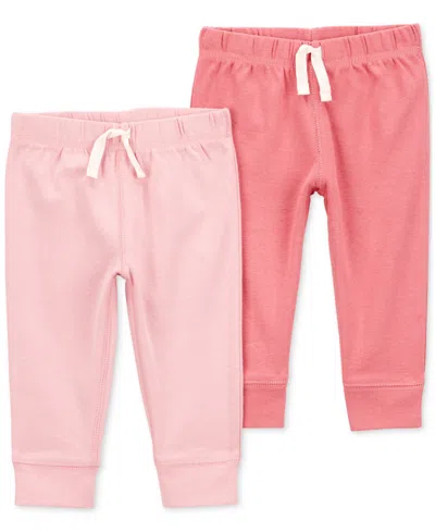 Carter's Baby Girls Straight Regular Fit Pull-on Pant In Pink