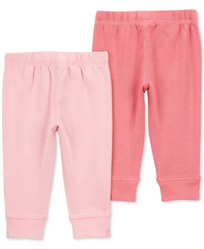Carter's Baby Girls Straight Regular Fit Pull-on Pant In Pink