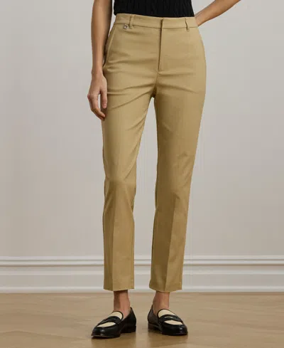Ralph Lauren Petite Double-faced Stretch Cotton Pants In Black