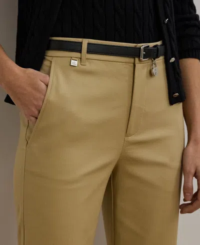 Ralph Lauren Petite Double-faced Stretch Cotton Pants In Black