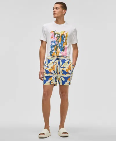 Mode Of One Men's Floral Tones Regular-fit Printed Swim Trunks, Exclusively At Macy's In Multi