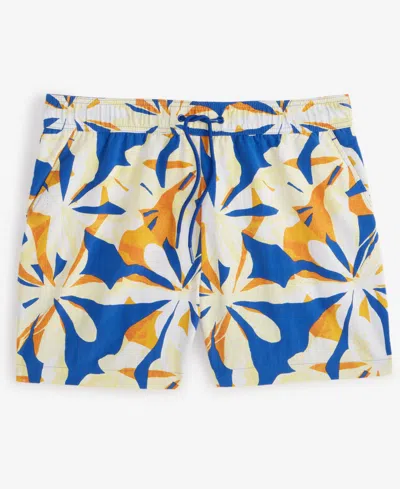 Mode Of One Men's Floral Tones Regular-fit Printed Swim Trunks, Exclusively At Macy's In Multi