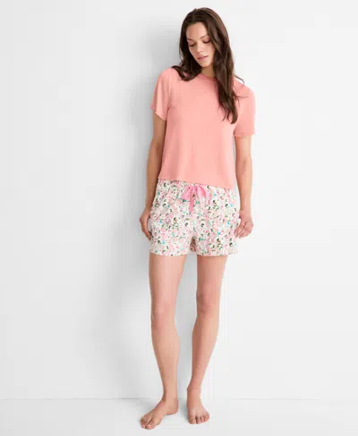 Macy's Women's Relaxed-fit Short-sleeve Tee Xs-3x, Exclusively At  In Pink