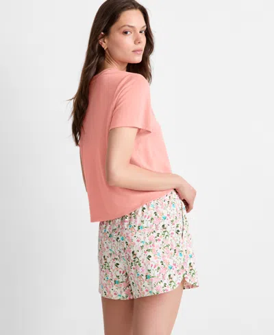 Macy's Women's Relaxed-fit Short-sleeve Tee Xs-3x, Exclusively At  In Pink