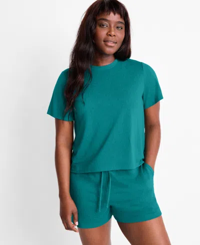 Macy's Women's Relaxed-fit Short-sleeve Tee Xs-3x, Exclusively At  In Green