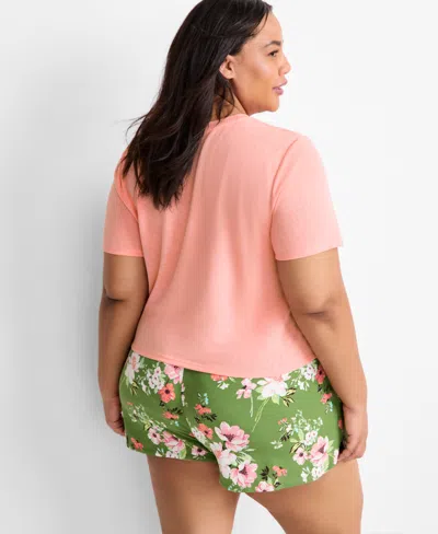 Macy's Women's Relaxed-fit Short-sleeve Tee Xs-3x, Exclusively At  In Pink