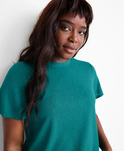 Macy's Women's Relaxed-fit Short-sleeve Tee Xs-3x, Exclusively At  In Green