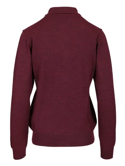 Etro Wool Polo Shirt Knitwear Bordeaux In Burgundy