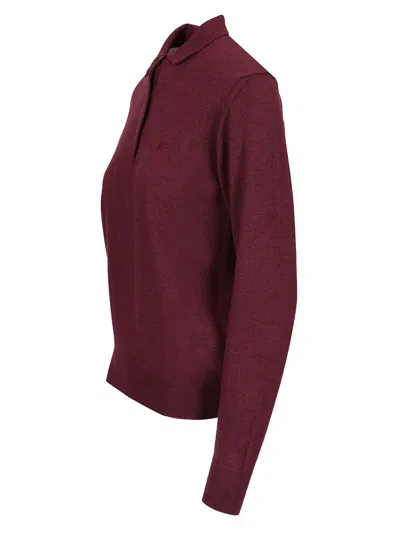 Etro Wool Polo Shirt Knitwear Bordeaux In Burgundy