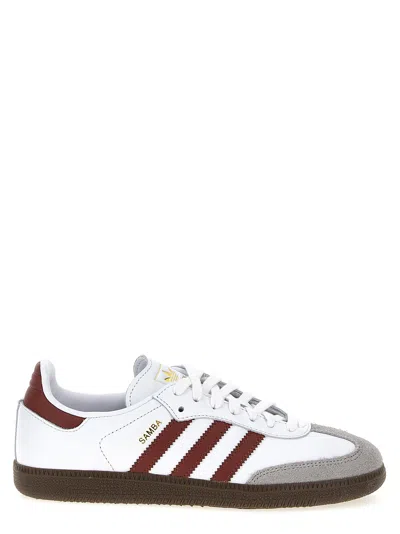 Adidas Originals Womens Putty Grey Maroon Gold M Samba Og Leather Low-top Trainers