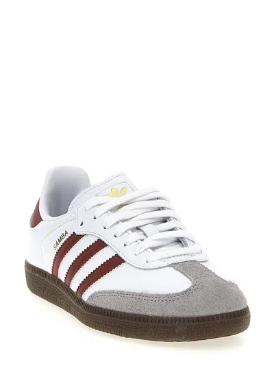 Adidas Originals Womens Putty Grey Maroon Gold M Samba Og Leather Low-top Trainers