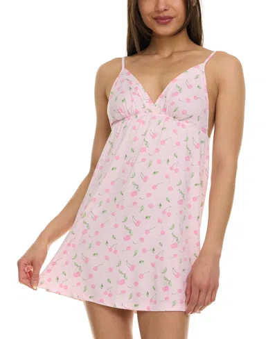 Flora By Flora Nikrooz Women's Jinny Cherries-print Chemise In Pink