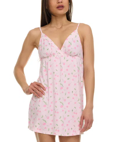 Flora By Flora Nikrooz Women's Jinny Cherries-print Chemise In Pink