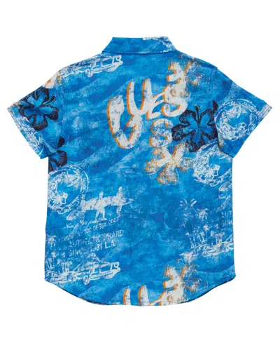 Guess Big Boys Printed Short Sleeve Woven Shirt