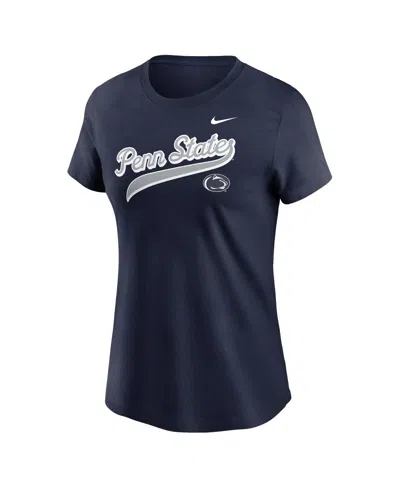 Nike Penn State Athletic Prep Arch Local Script  Women's College T-shirt In Blue