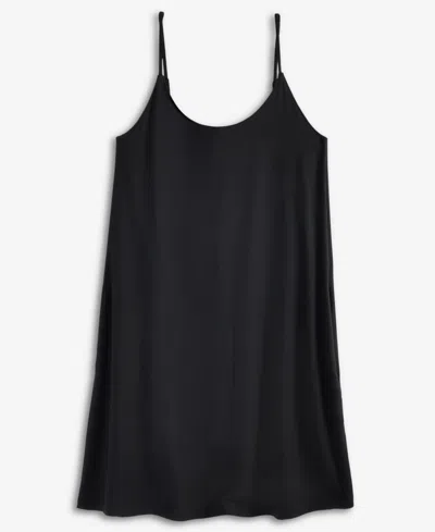 Macy's Women's Solid Shelf-bra Chemise, Exclusively At  In Black